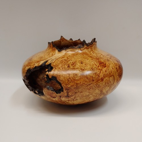 JW-202 Aspen Burl Hollowed Vessel 7.25x10 $600 at Hunter Wolff Gallery